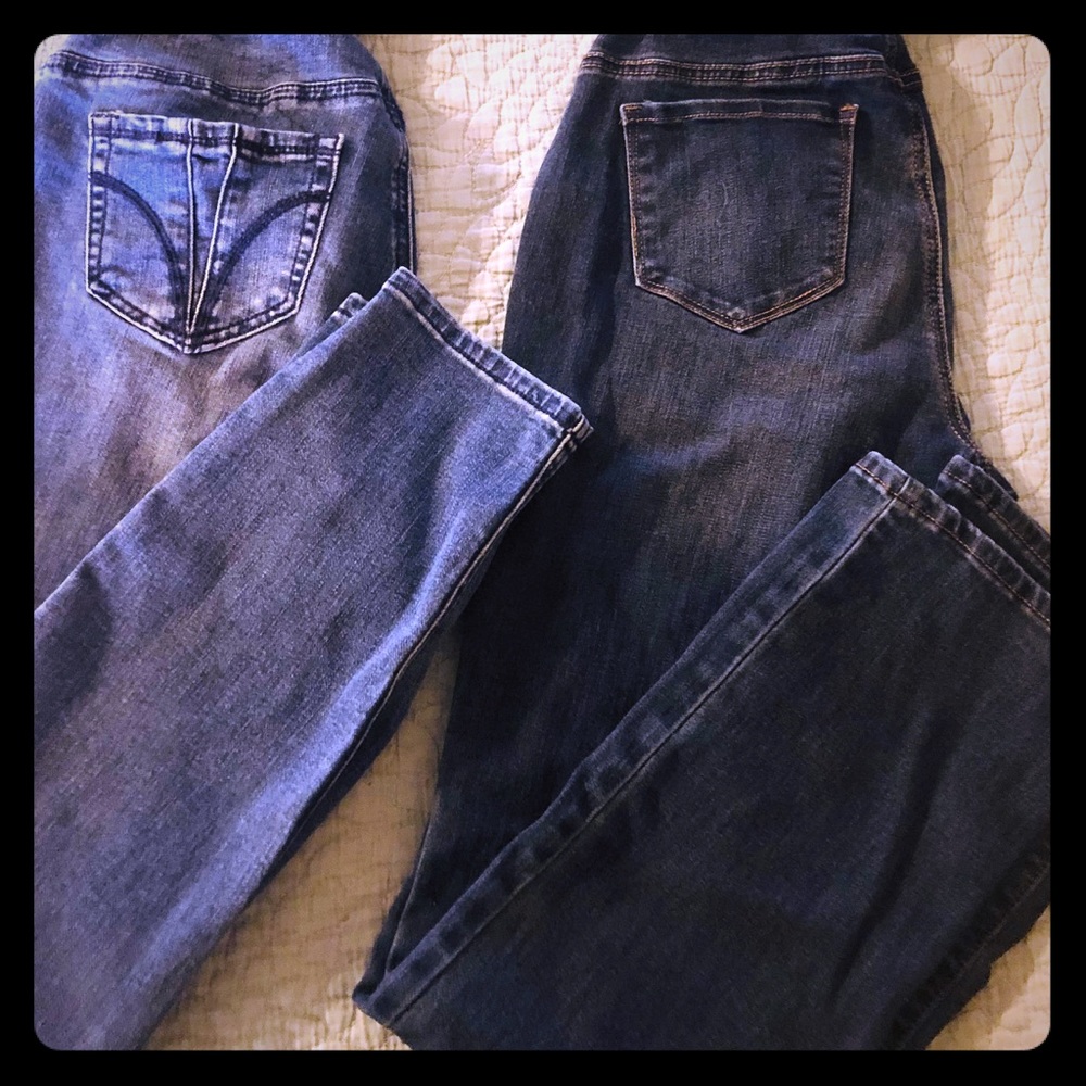2 pairs indigo maternity jeans